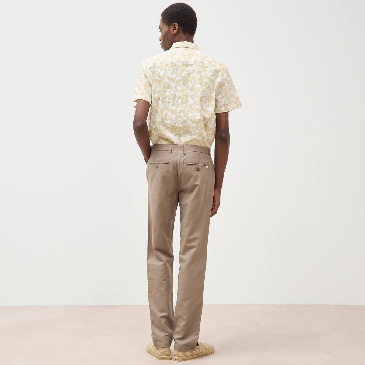 Pantalon chino taupe homme
