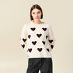 Pull manches longues bouclette col rond prune femme