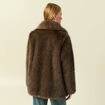 Manteau manches longues doubl&eacute; marron femme