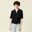 Chemise manches courtes noir femme