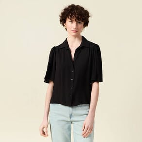 chemise manches courtes noir femme Chemise manches courtes noir femme