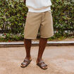 Bermuda en jean coton beige homme