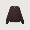 Sweat col rond manches longues marron chocolat femme