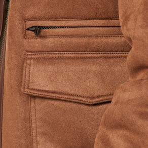 Blouson suédine col aviateur marron homme