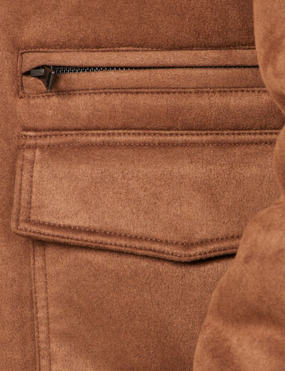 Blouson suédine col aviateur marron homme