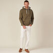 Sweat à capuche doublé taupe homme