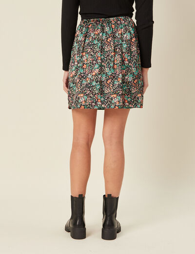 Jupe drapée courte noir femme