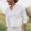 Chemise manches longues blanc homme
