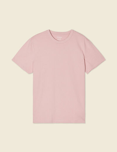 T-shirt en coton manches courtes rose pastel homme