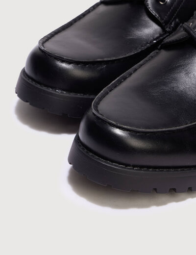 Mocassins &agrave; lacets noir homme