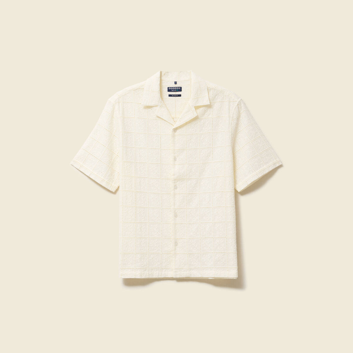 Chemise boyfriend en coton avec broderie ecru homme
