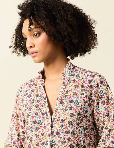 Blouse manches longues creme femme