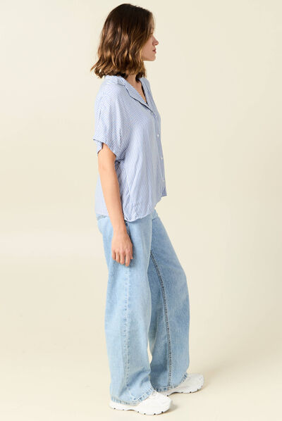 Chemise manches 3/4 ecru femme