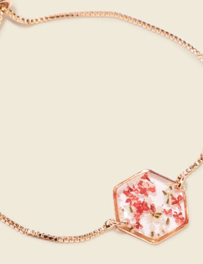 Bracelet ornement en résine rouge clair femme