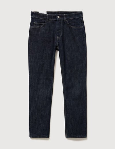 Jeans straight en coton longueur 32 denim brut rinse homme