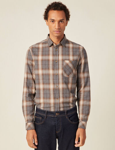 Chemise manches longues ecru homme