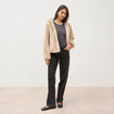 Blouson ample court col montant beige femme