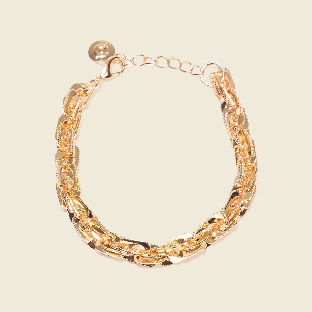 Bracelet chaîne torsadée couleur or femme