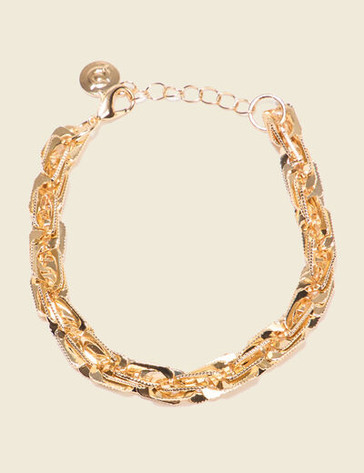Bracelet chaîne torsadée couleur or femme