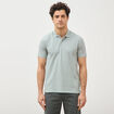 Polo cintr&eacute; en coton manches courtes vert clair homme