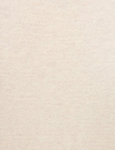 Pull oversize col rond manches longues creme femme