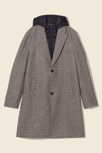 Manteau avec capuche amovible beige homme