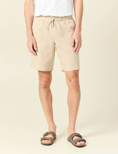 Short droit à coulisse sable homme