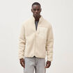 Veste droite sherpa col montant sable homme