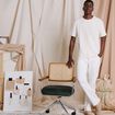 Jeans regular 5 poches denim blanc homme