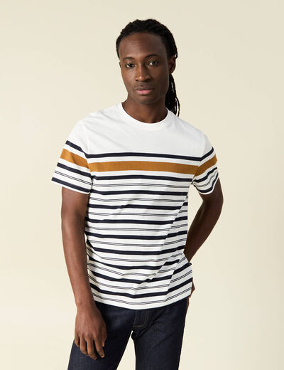 T-shirt manches courtes ecru homme