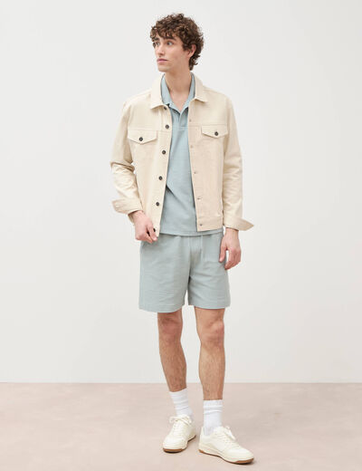 Short droit avec cordon vert clair homme