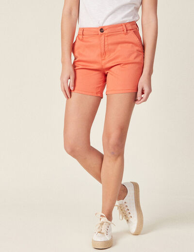 Short chino éco-responsable terracotta femme