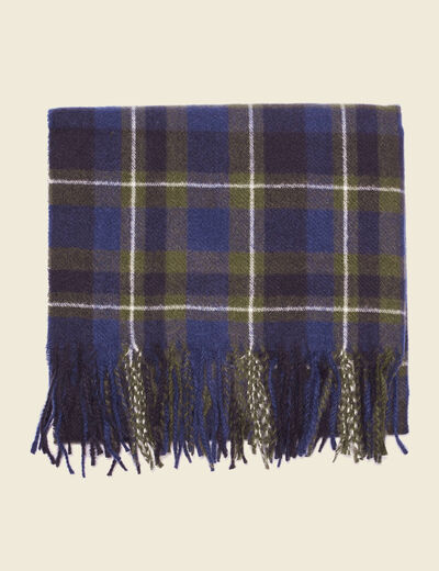 Écharpe à franges bleu marine homme