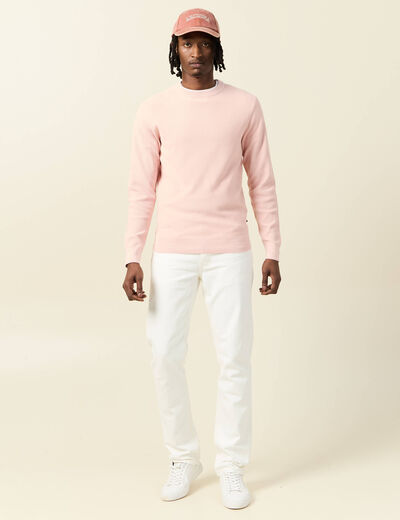 Pull éco-responsable rose clair homme