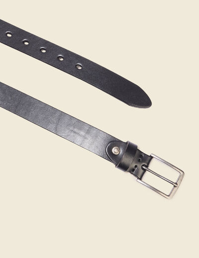 Ceinture en cuir noir homme