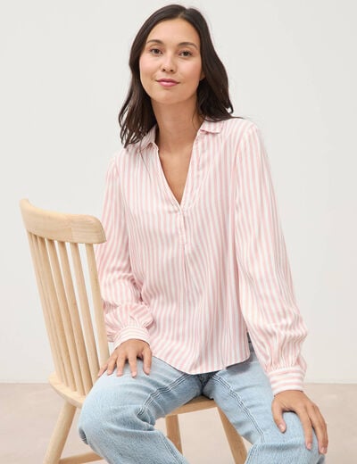 Blouse manches longues rose clair femme