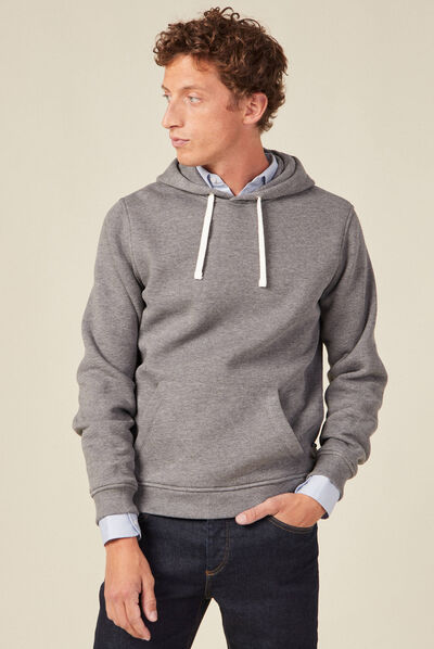 Sweat manches longues gris foncé homme