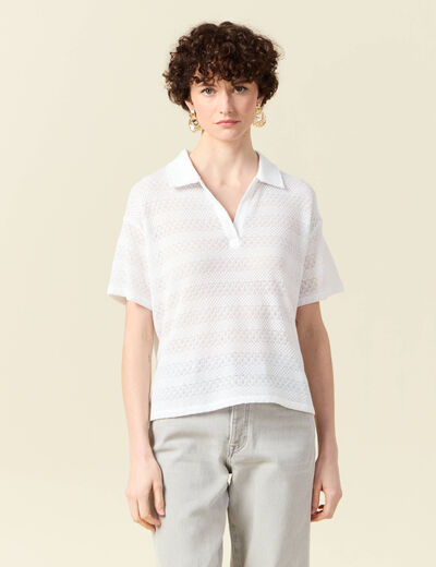 T-shirt manches courtes blanc femme