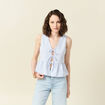 Blouse sans manches bleu pastel femme