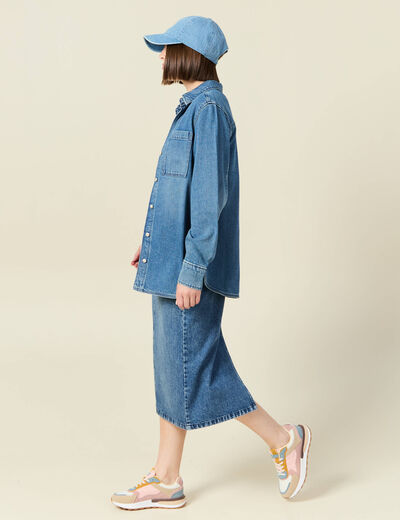 Surchemise en jean denim used femme