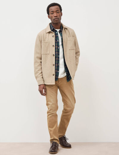 Jeans straight longueur 32 denim camel homme