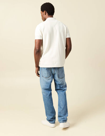 Polo manches courtes ecru homme