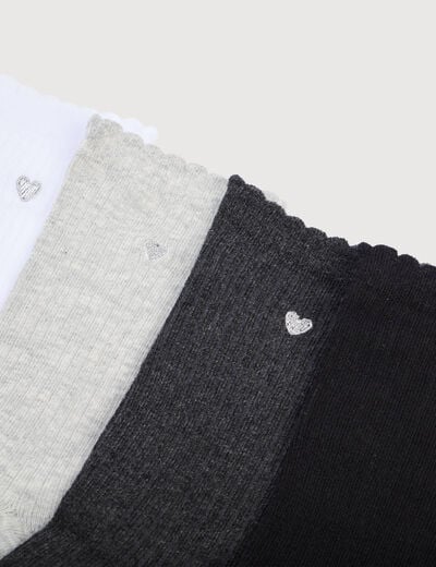 Lot de 4 paires de chaussettes noir femme