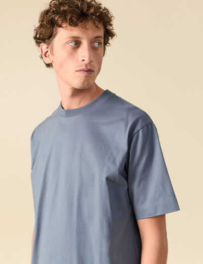 T-shirt en coton bleu gris homme