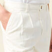 Bermuda droit avec pinces ecru homme