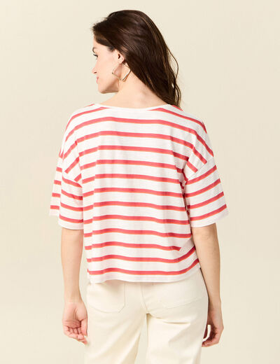 T-shirt manches courtes ecru femme