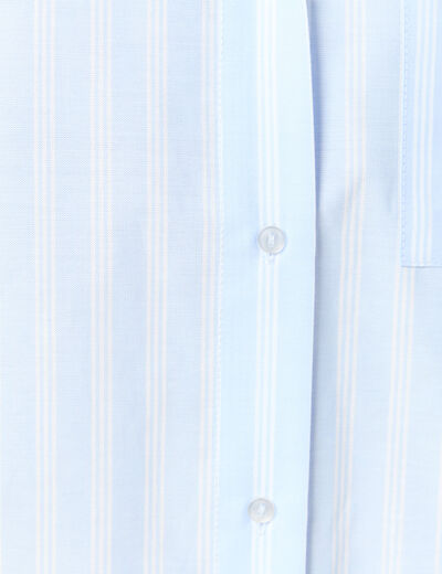 Chemise manches longues bleu ciel femme