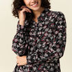 Chemise manches longues fluide noir femme