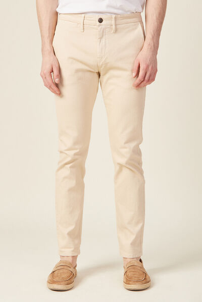 Pantalon chino slim beige homme