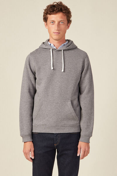 Sweat manches longues gris foncé homme
